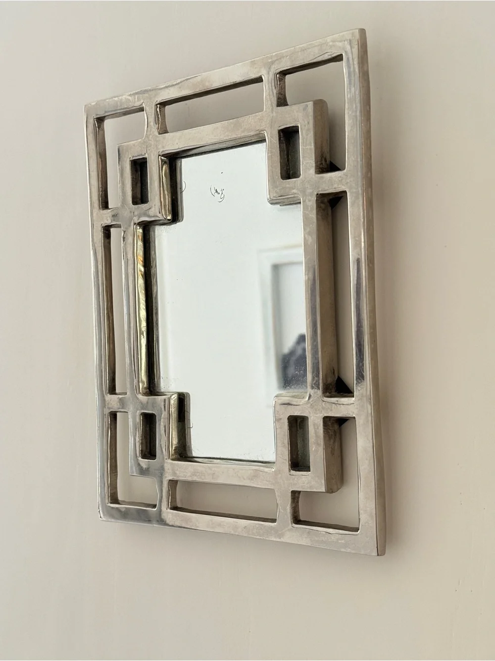 Wall Decor Modern Stainless Steel Silver Wall Mirror 9.25” x 7.25”